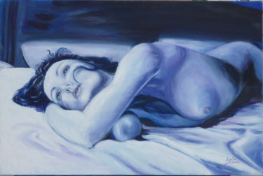 Pittura intitolato "Pensieri di luna" da Assunta Cassa, Opera d'arte originale, Olio
