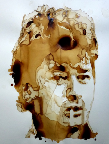 Peinture intitulée "Alain Bashung (2016)" par Joany Régibier, Œuvre d'art originale, Aquarelle