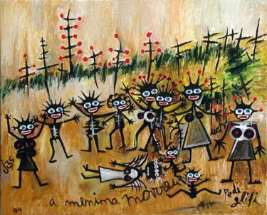 Painting titled "A menina morreu" by Jose Carlos Sarmento, Original Artwork, Oil