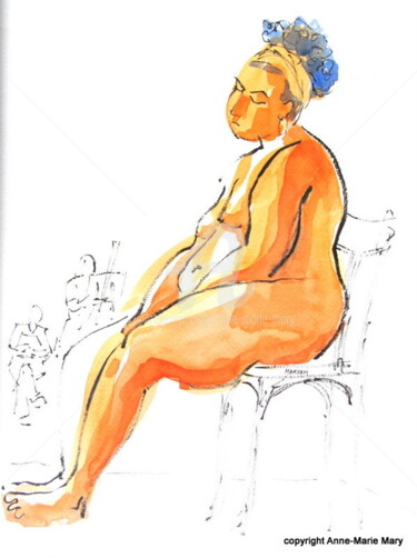 Dessin intitulée "croquis(2) 5 oct 20…" par Anne-Marie Mary, Œuvre d'art originale