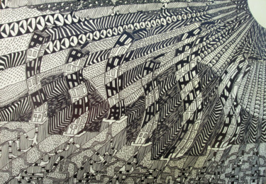 Dessin intitulée "Scène de vent 2" par François Thomas, Œuvre d'art originale, Marqueur
