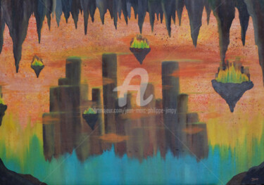 Peinture intitulée "LA VILLE DE NULLE P…" par Jean-Marc Philippe (Jimpy), Œuvre d'art originale, Huile
