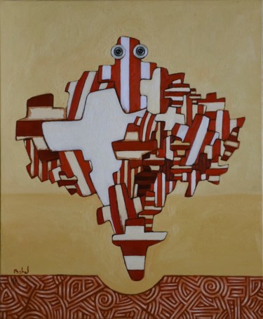 Peinture intitulée "Babel" par Pascal Buffard, Œuvre d'art originale, Huile