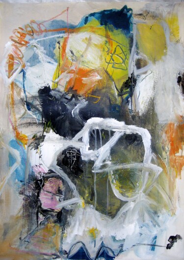 Peinture intitulée "newspaper" par Dominique Mille, Œuvre d'art originale, Acrylique