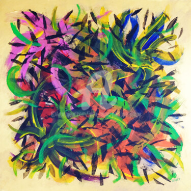 Peinture intitulée "FEUX FOLETS" par Jean-Marc Philippe (Jimpy), Œuvre d'art originale, Acrylique