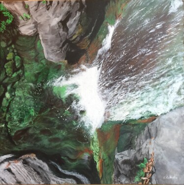 Peinture intitulée "Coin de nature" par Christelle Cottrelle, Œuvre d'art originale, Acrylique Monté sur Châssis en bois
