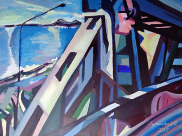 Peinture intitulée "Niveau 4" par Agnieszka Rozek, Œuvre d'art originale, Huile