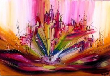 Pintura titulada "Moulins à vent" por Muriel Cayet, Obra de arte original, Oleo