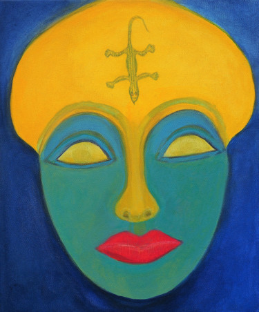 Malerei mit dem Titel "pharaonische Impres…" von Sigrun Neumann (Sineu), Original-Kunstwerk, Acryl