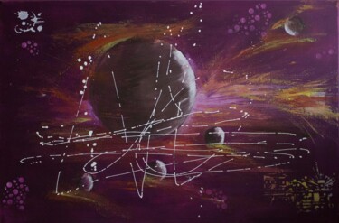 Peinture intitulée "purple space" par Kpbc, Œuvre d'art originale, Acrylique