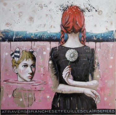 Peinture intitulée "à travers branches…" par Catherine Cornec, Œuvre d'art originale, Huile