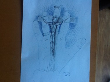 제목이 "At The Hand Of God"인 그림 Richard Mangold로, 원작, 잉크