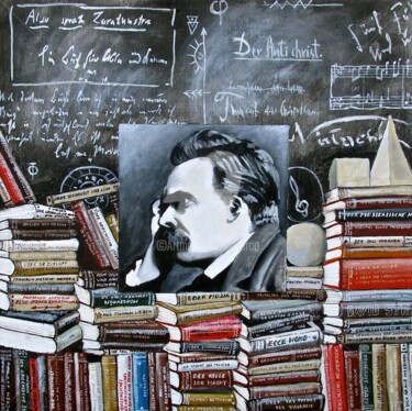 Peinture intitulée "NIETZSCHE" par Carlo Maiolini, Œuvre d'art originale, Huile