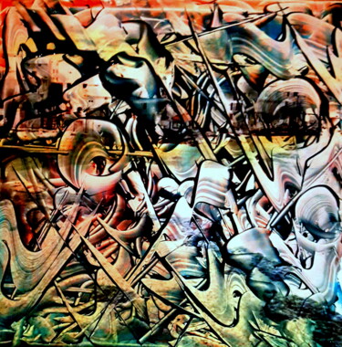 Peinture intitulée "Les temps modernes" par Pierre-Paul Marchini, Œuvre d'art originale, Huile