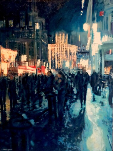 Peinture intitulée "London Blue" par Alessandro Giusberti, Œuvre d'art originale, Huile