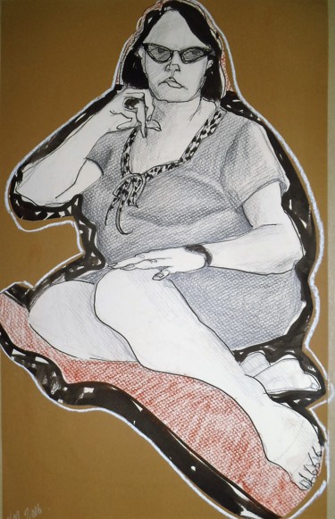 제목이 "Thinking."인 그림 Hilary Mullany로, 원작