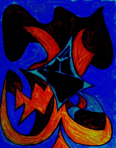 Peinture intitulée "Le clown joker" par Zykram, Œuvre d'art originale