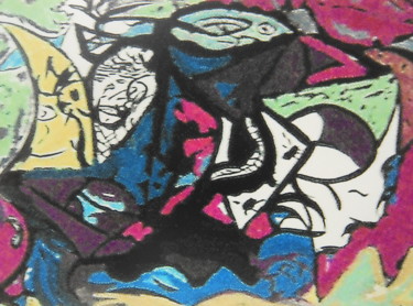 Peinture intitulée "Une pensée pour Pab…" par Zykram, Œuvre d'art originale