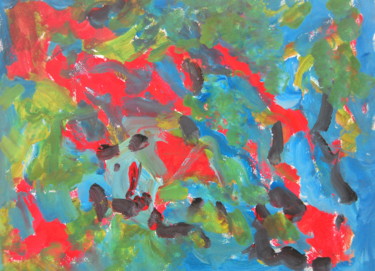 Peinture intitulée "Clown dans la tourm…" par Zykram, Œuvre d'art originale