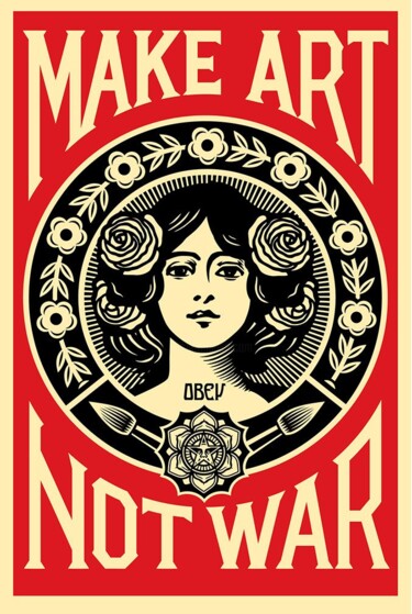 印花与版画 标题为“Make Art Not War” 由Shepard Fairey (Obey), 原创艺术品, 数字油画