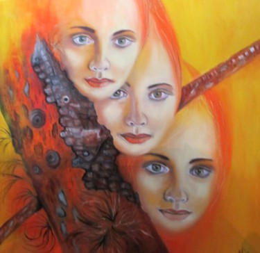 Peinture intitulée "The dead tree" par Alix, Œuvre d'art originale, Huile