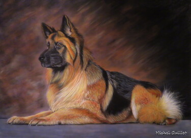 Dessin intitulée ""Falcon"" par Michel Guillet, Œuvre d'art originale, Pastel