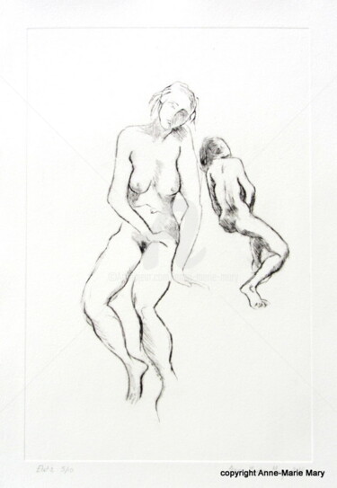 Le corps décliné 1 ( gravure) Gravures & estampes intitulée "Le corps décliné 1…" par Anne-Marie Mary, Œuvre d'art originale