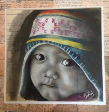 Dessin intitulée "Regard perou" par Cathy, Œuvre d'art originale