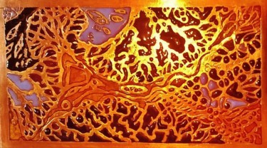 Lothorien - Pièce unique - N°49 Malerei mit dem Titel "Lothorien - Pièce u…" von Isabelle Mathis, Original-Kunstwerk, Emaille