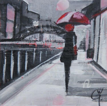 La Fille du Pont Peinture intitulée "La Fille du Pont" par Sylvie Penet, Œuvre d'art originale, Acrylique