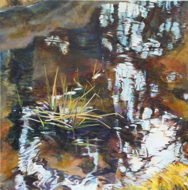 Painting titled "Puddle" by Emilia Amaro, Original Artwork, Acrylic