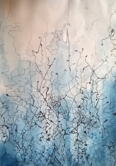 Agoa - Pièce unique Malerei mit dem Titel "Agoa - Pièce unique" von Isabelle Mathis, Original-Kunstwerk, Aquarell