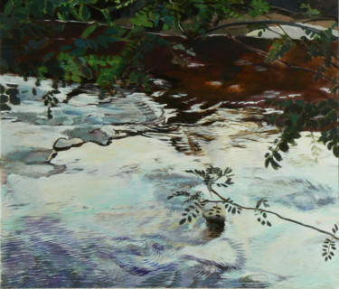 Painting titled "Waves in Japanese s…" by Emilia Amaro, Original Artwork, Acrylic