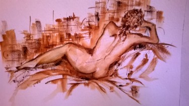 Manon - Pièce unique Malerei mit dem Titel "Manon - Pièce unique" von Isabelle Mathis, Original-Kunstwerk, Aquarell