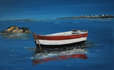 Peinture intitulée "Le canot" par Patrice Butel, Œuvre d'art originale, Huile