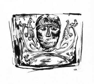 「gundestrup teutates…」というタイトルの描画 Constance Robineによって, オリジナルのアートワーク
