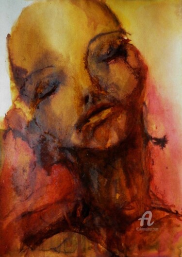 Peinture intitulée "Déesse Mère" par Constance Robine, Œuvre d'art originale, Encre