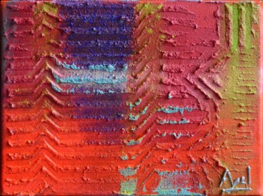 Dépots colorés Schilderij getiteld "Dépots colorés" door Ayel, Origineel Kunstwerk, Acryl Gemonteerd op Frame voor houten brancard