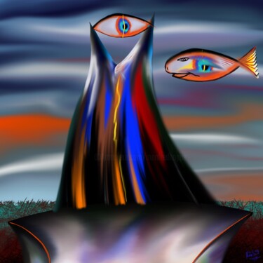 Digitale Kunst mit dem Titel "Augendämmerung" von Manfred Hoppe, Original-Kunstwerk, Digitale Malerei