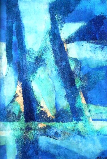 Peinture intitulée "bord d'eau" par Andre Bourdin, Œuvre d'art originale