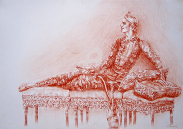 Ballet La Bayadère - hallucination de solor Drawing titled "Ballet La Bayadère…" by Walid Lemkecher, Original Artwork, Pastel