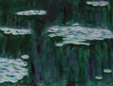 「nympheas-vision-per…」というタイトルの絵画 Jean Philippe Dufauによって, オリジナルのアートワーク, アクリル