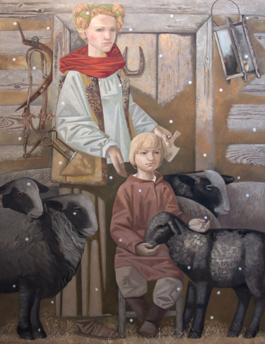 Painting titled "November" by Andrey Simakov, Original Artwork, Oil