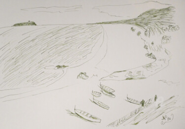 Peinture intitulée "Diamante e l'Isola…" par Aurelio Nicolazzo, Œuvre d'art originale, Encre