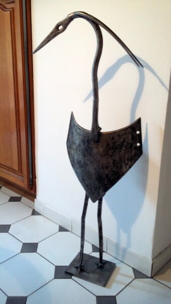 제목이 "HERON D'ACIER EN EN…"인 조형물 Gerard Lami로, 원작, 금속