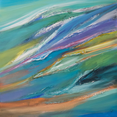 Eau vive 2 Painting titled "Eau vive 2" by Gérard Esquerre, Original Artwork, Acrylic Mounted on Wood Stretcher frame