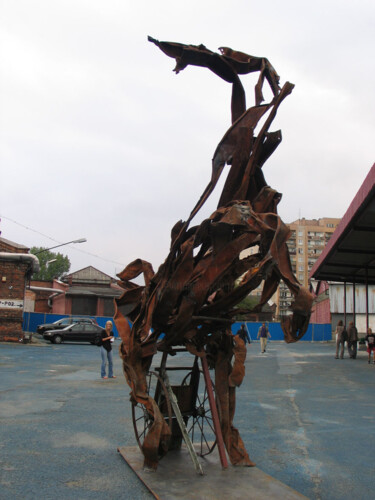 제목이 "market with horses"인 조형물 Mitas로, 원작, 금속