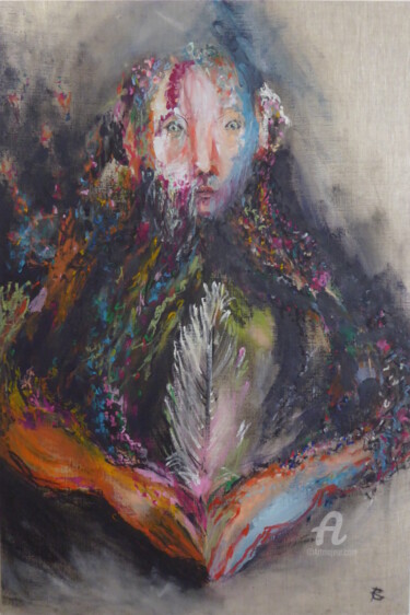 Peinture intitulée "Pluma I" par Constance Robine, Œuvre d'art originale, Huile