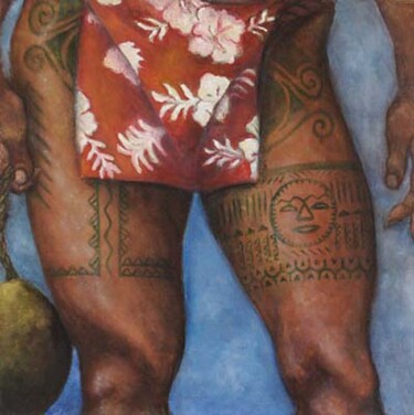 Malerei mit dem Titel "POLYNESIAN LOIN CLO…" von Joe Johnson, Original-Kunstwerk