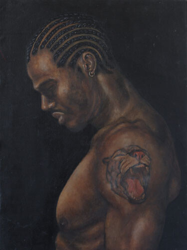 Peinture intitulée "YOUNG PANTHER" par Joe Johnson, Œuvre d'art originale